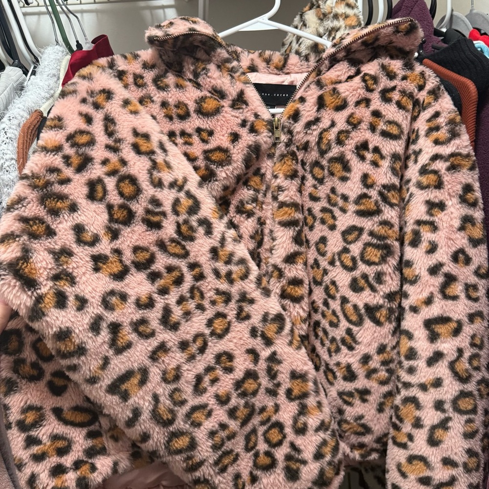 PINK Leopard Fur Jacket
